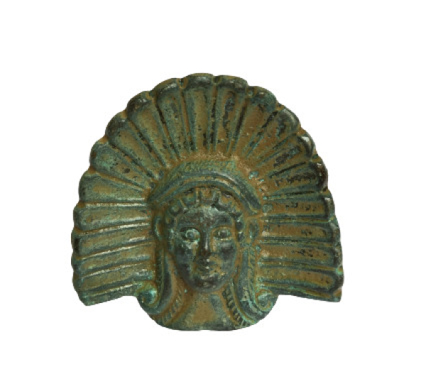 Etruskisches Antefix mit bärtigem Kopf