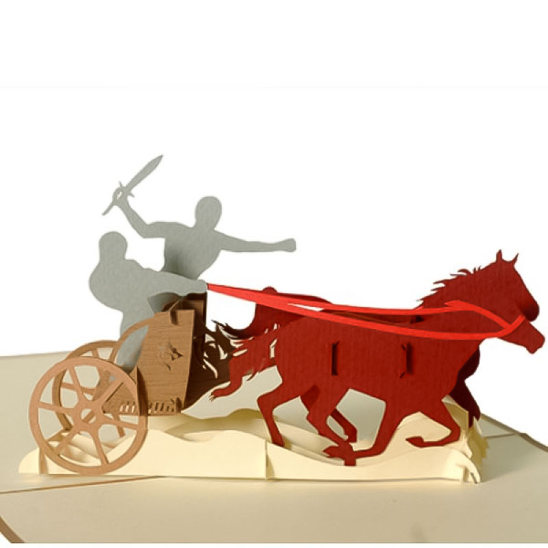 Klappkarte "Streitwagen"