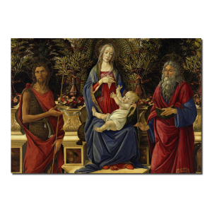Botticelli, Thronende Madonna- Postkarte