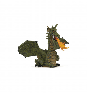 Feuerspeiender Drache mit Flügeln, grün - Spielfigur Papo